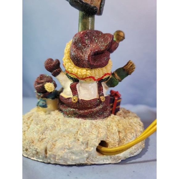 Christmas Table Desk Lamp w/Santa Claus & Snowman & Penguin Vintage 13''Tall - Picture 8 of 9